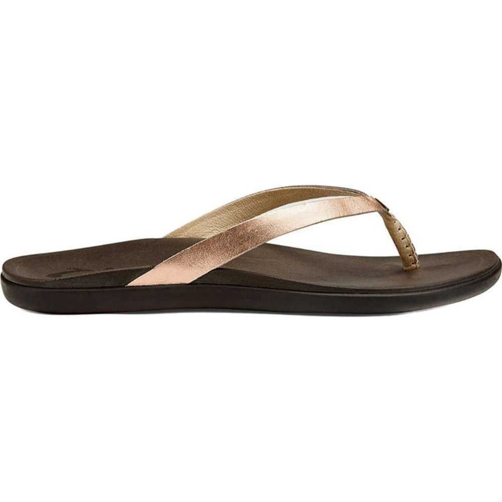 OluKai Ho'Opio Metallic Rose Gold Sandals
